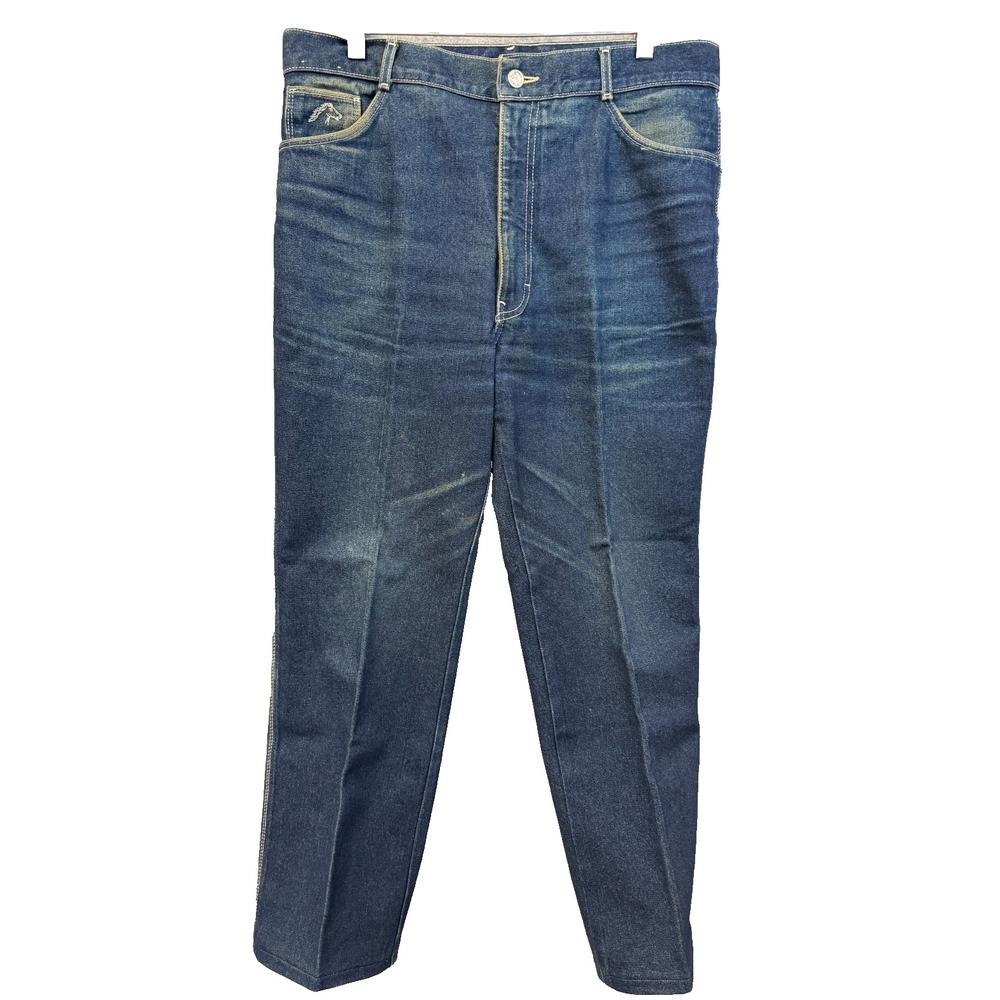 Vintage Jordache Mens Straight Leg Jeans Dark Wash Embroidered Horse Logo Denim